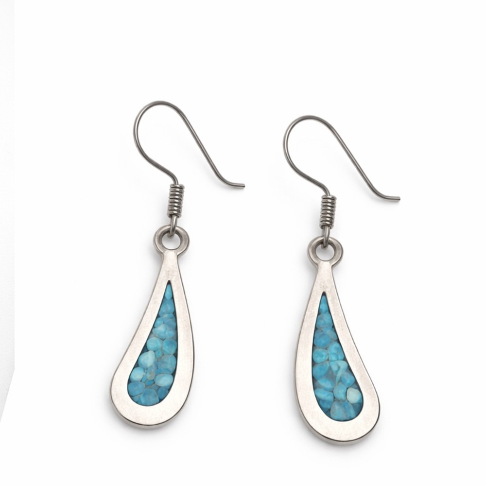 Taxco Sterling Silver Turquoise Dangle Earrings 🇲🇽 Mother’s Day Gift
